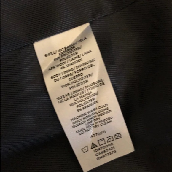 Ann Taylor Dark Gray Tropical Wool Suit Pant 12 Jacket 12p Petite - Picture 8 of 15